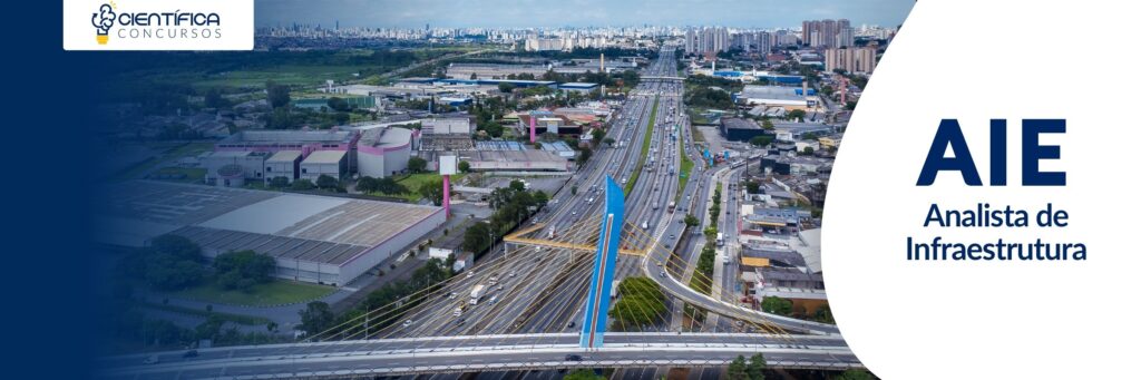 Visão superior de rodovias e viadutos ilustrando atividade no concurso AIE