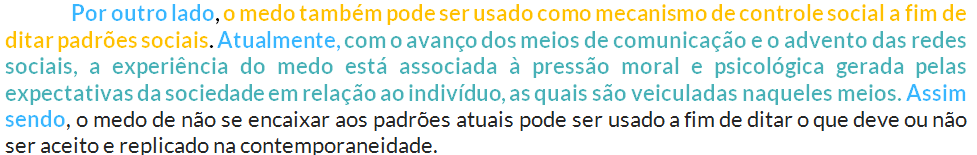 Desenvolvimento 3 contendo argumento contrapositivo. Atenção aos termos destacados.