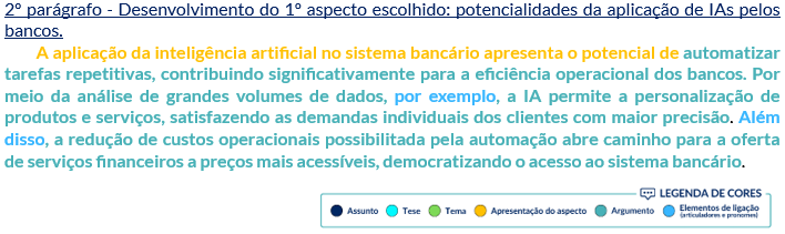 CAIXA 2024 | Desenvolvimento: exemplo do 2º parágrafo nota 100. 