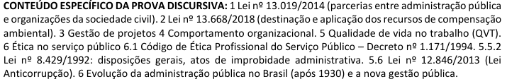 assuntos cobrados pela prova discursiva - ICMBio