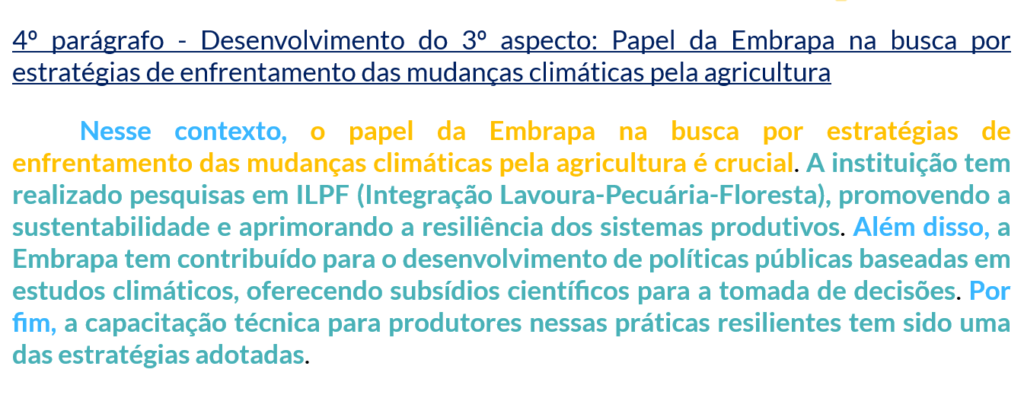 Proposta de desenvolvimento para para questão inédita, 4 º parágrafo