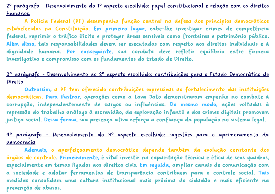 desenvolvimento da discursiva PF