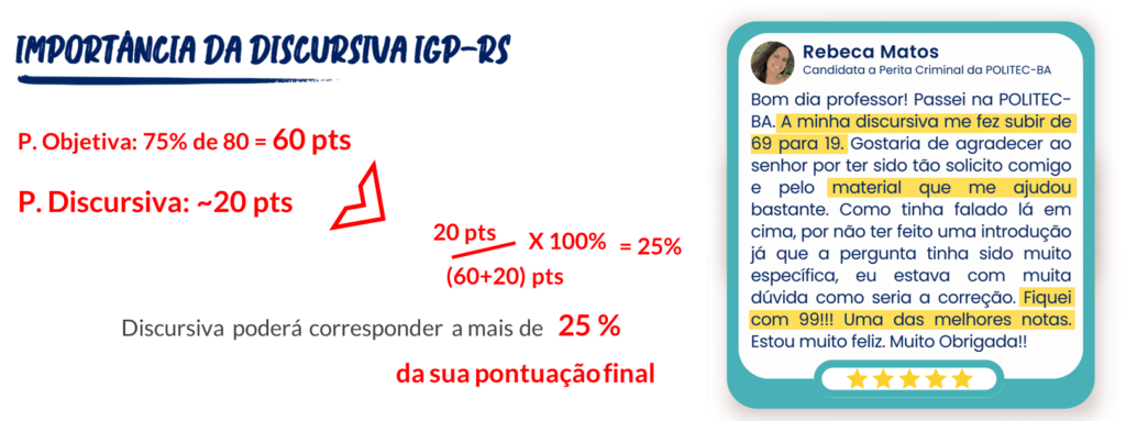 importância da redação no concurso da perícia IGP RS