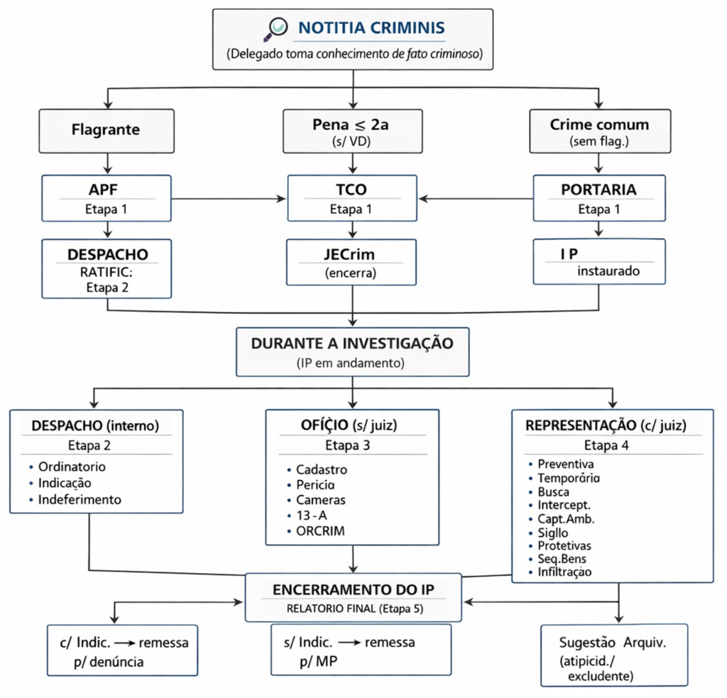 Fluxograma do Inquérito Policial Peças Técnicas de Polícia Judiciária