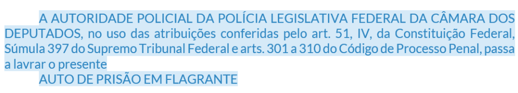 Bloco de Legitimação da Peça Técnica De polícia judiciária para o concurso de Policial Legislativo da Câmara dos Deputados